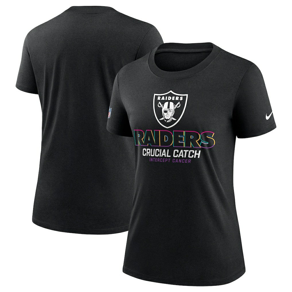 Las Vegas Raiders Women's 2024 NFL Crucial Catch Tri-Blend T-Shirt Black | Nike for Sale
