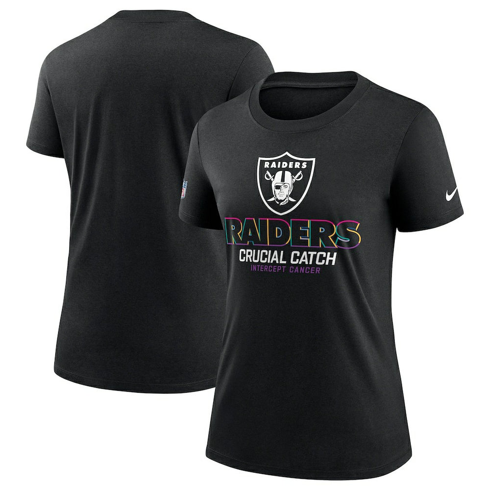 Las Vegas Raiders Women's 2024 NFL Crucial Catch Tri-Blend T-Shirt Black | Nike for Sale