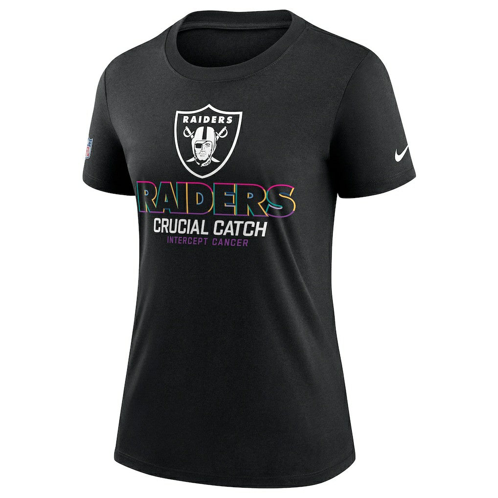 Las Vegas Raiders Women's 2024 NFL Crucial Catch Tri-Blend T-Shirt Black | Nike for Sale