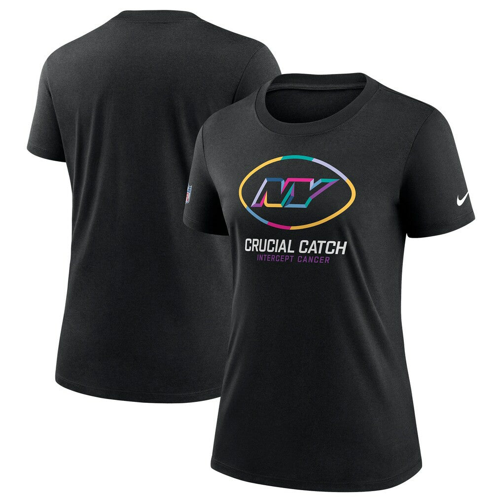 New York Jets Women's 2024 NFL Crucial Catch Tri-Blend T-Shirt Black | Nike for Sale