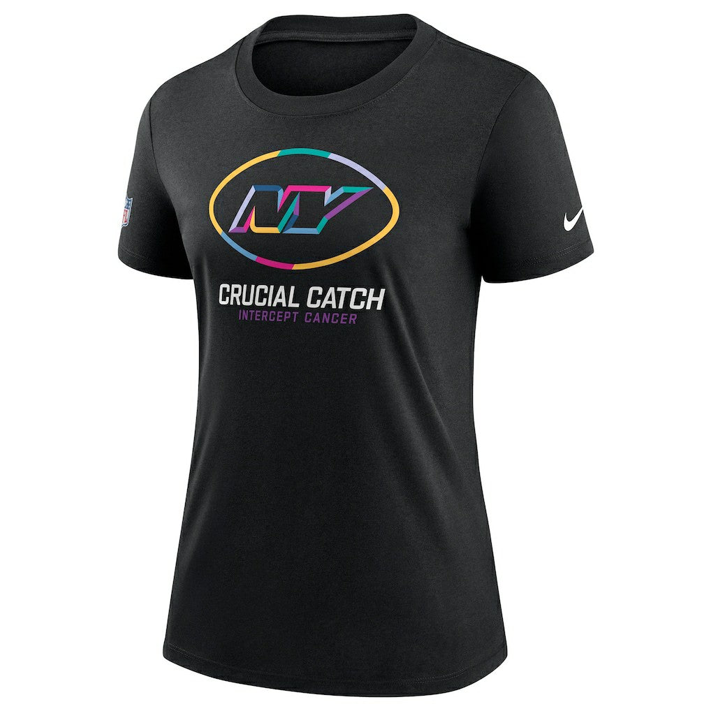 New York Jets Women's 2024 NFL Crucial Catch Tri-Blend T-Shirt Black | Nike for Sale