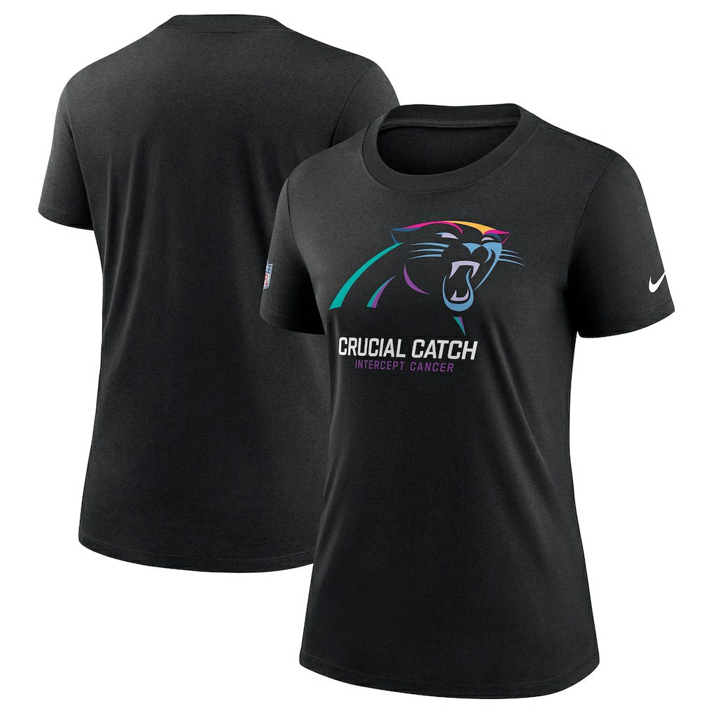Carolina Panthers Women's 2024 NFL Crucial Catch Tri-Blend T-Shirt Black | Nike for Sale