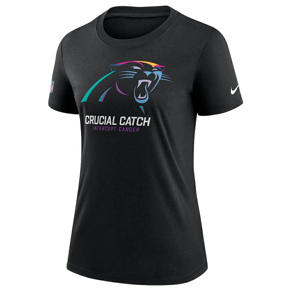 Carolina Panthers Women's 2024 NFL Crucial Catch Tri-Blend T-Shirt Black | Nike for Sale