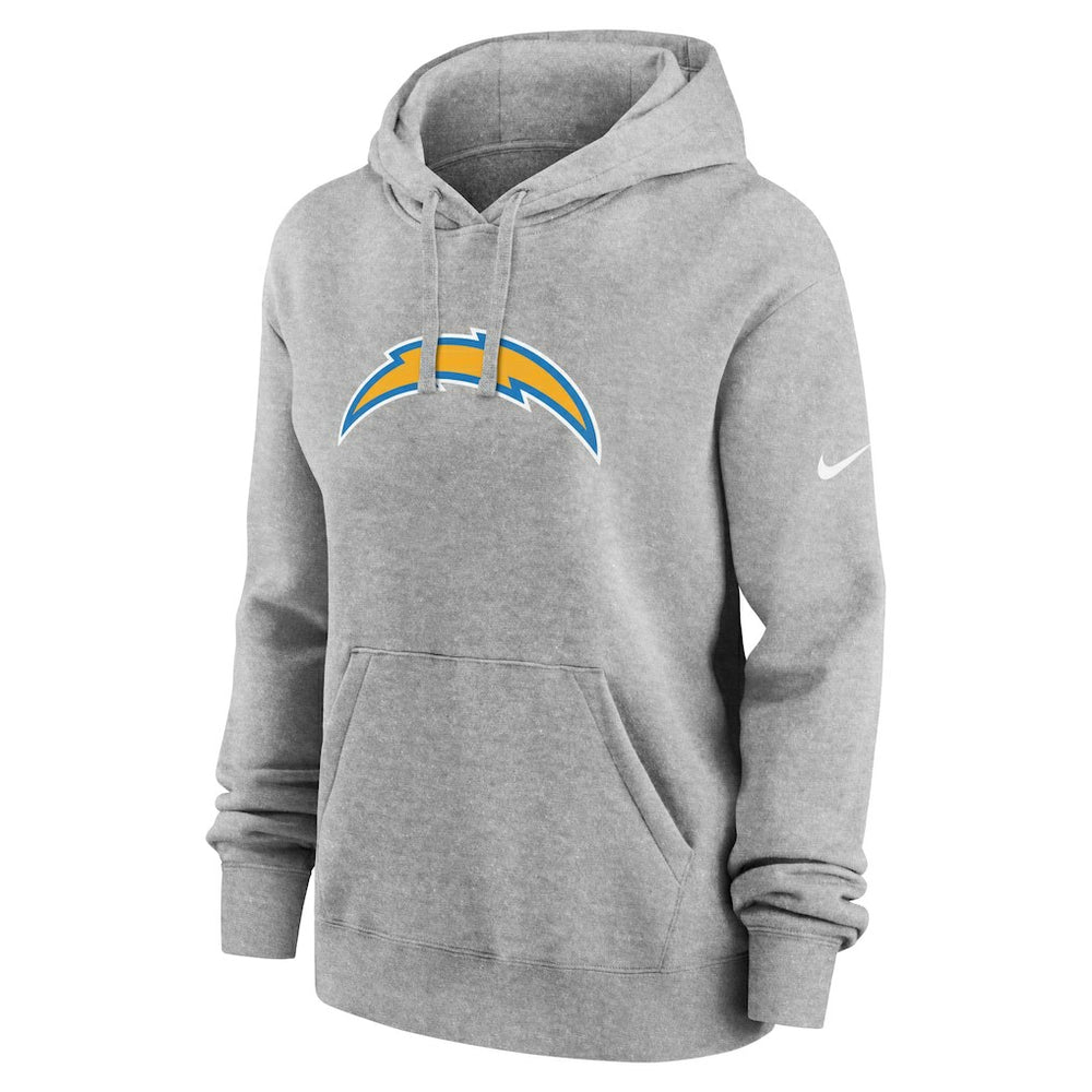 Los Angeles Chargers Women's Club Fleece Hoodie Heather Gray | Nike for Sale