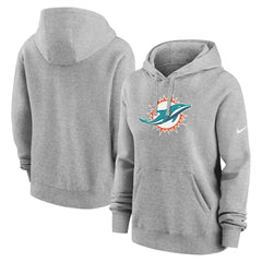 Miami Dolphins Women's Club Fleece Hoodie Heather Gray | Nike for Sale