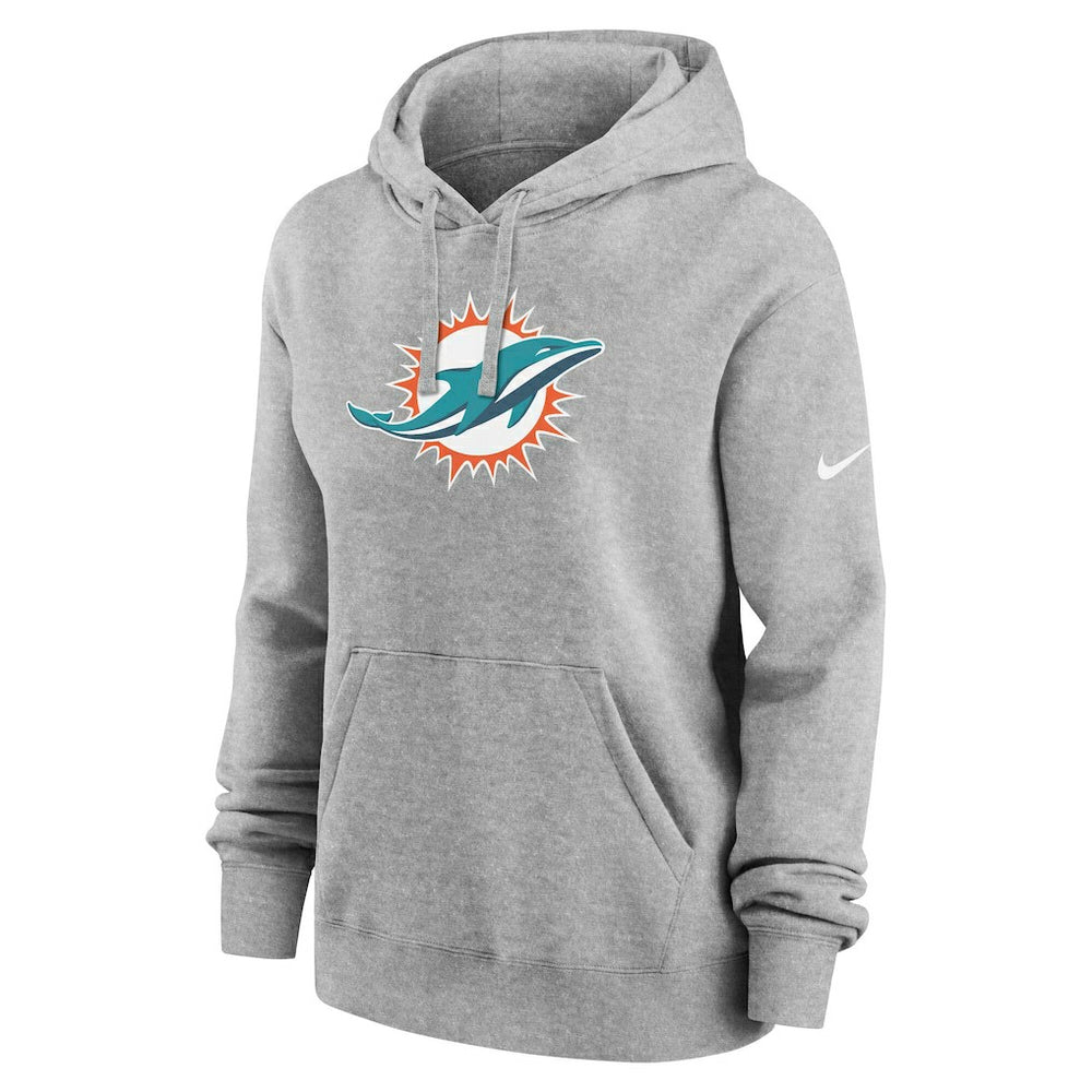 Miami Dolphins Women's Club Fleece Hoodie Heather Gray | Nike for Sale