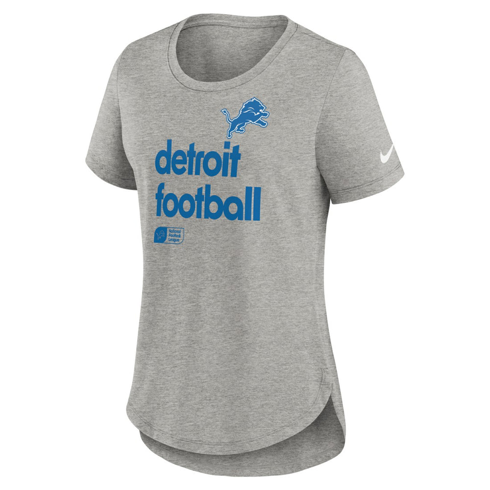 Detroit Lions Women's Team Shout-Out Tri-Blend T-Shirt Heather Gray | Nike for Sale