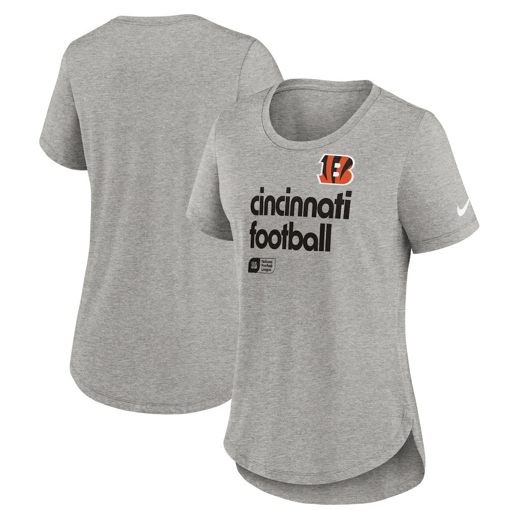 Cincinnati Bengals Women's Team Shout-Out Tri-Blend T-Shirt Heather Gray | Nike for Sale