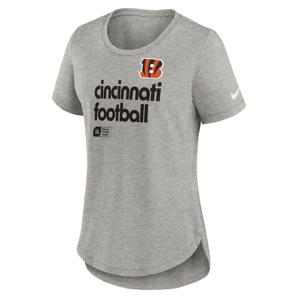 Cincinnati Bengals Women's Team Shout-Out Tri-Blend T-Shirt Heather Gray | Nike for Sale