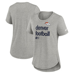 Denver Broncos Women's Team Shout-Out Tri-Blend T-Shirt Heather Gray | Nike for Sale