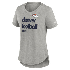 Denver Broncos Women's Team Shout-Out Tri-Blend T-Shirt Heather Gray | Nike for Sale