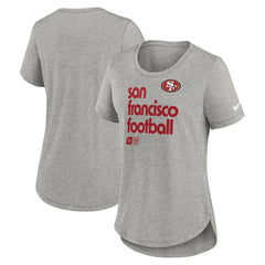 San Francisco 49ers Women's Team Shout-Out Tri-Blend T-Shirt Heather Gray | Nike for Sale