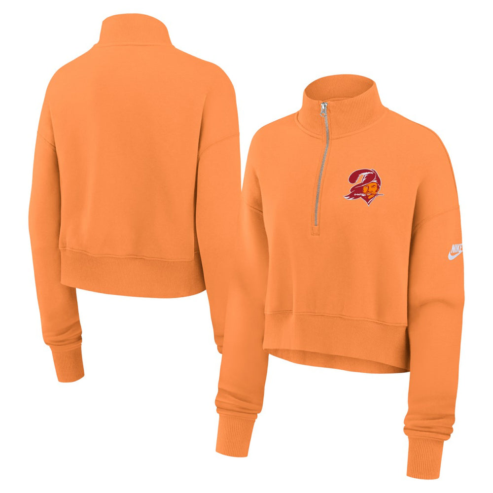 Tampa Bay Buccaneers Women's Rewind Phoenix Half-Zip Sweatshirt Orange | Nike for Sale