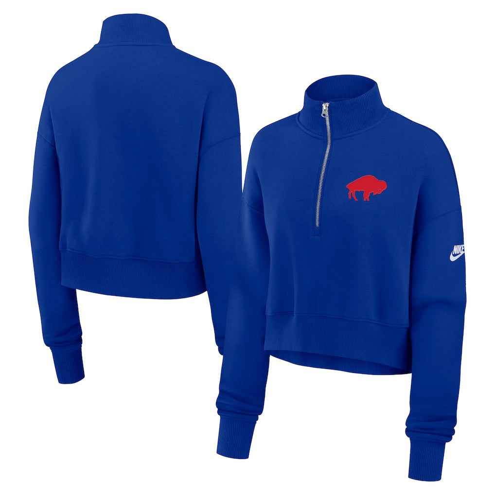 Buffalo Bills Women's Rewind Phoenix Half-Zip Sweatshirt Royal | Nike for Sale