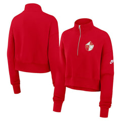 San Francisco 49ers Women's Rewind Phoenix Half-Zip Sweatshirt Scarlet | Nike for Sale