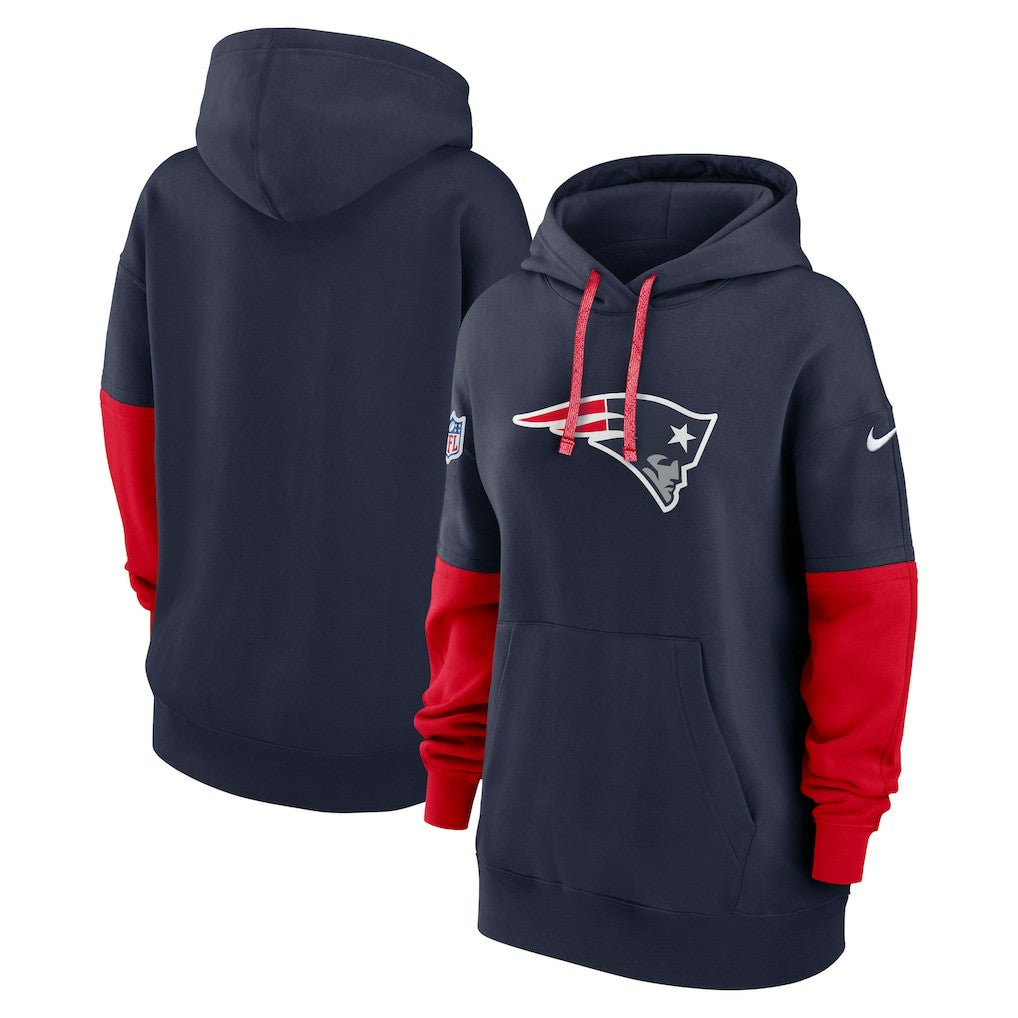 New England Patriots Women's Sideline Essential Hoodie Navy | Nike for Sale