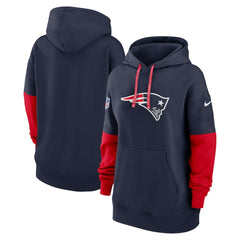 New England Patriots Women's Sideline Essential Hoodie Navy | Nike for Sale