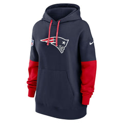 New England Patriots Women's Sideline Essential Hoodie Navy | Nike for Sale