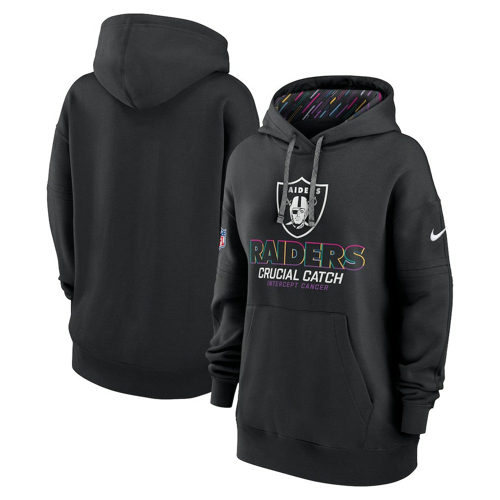 Las Vegas Raiders Women's 2024 NFL Crucial Catch Club Pullover Hoodie Black | Nike for Sale