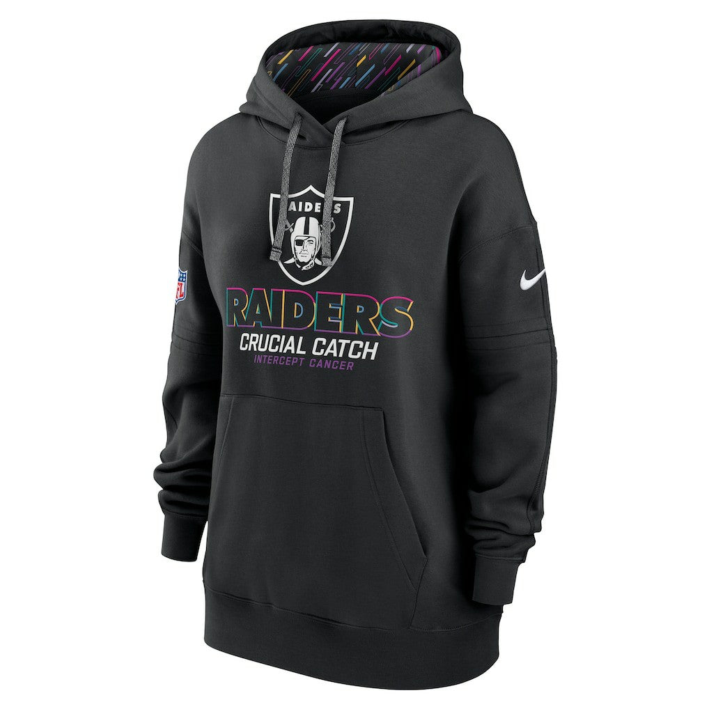 Las Vegas Raiders Women's 2024 NFL Crucial Catch Club Pullover Hoodie Black | Nike for Sale