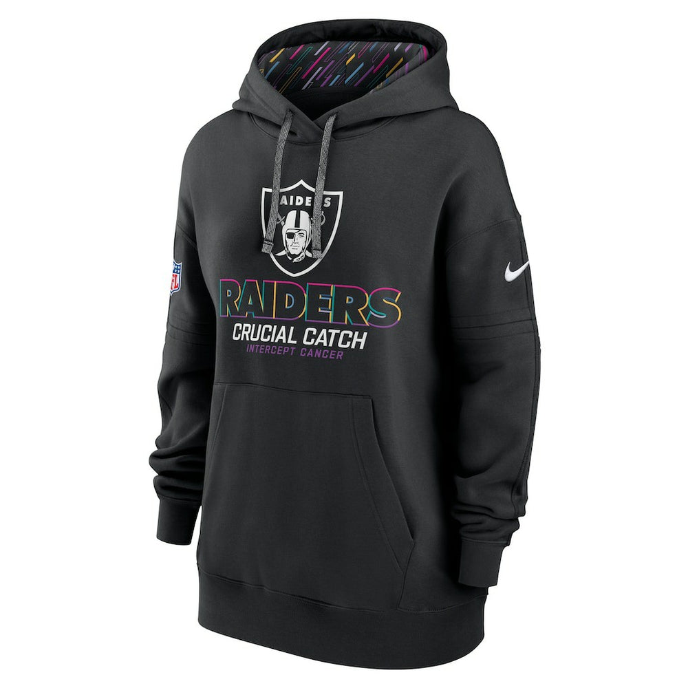 Las Vegas Raiders Women's 2024 NFL Crucial Catch Club Pullover Hoodie Black | Nike for Sale