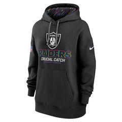 Las Vegas Raiders Women's 2024 NFL Crucial Catch Club Pullover Hoodie Black | Nike for Sale
