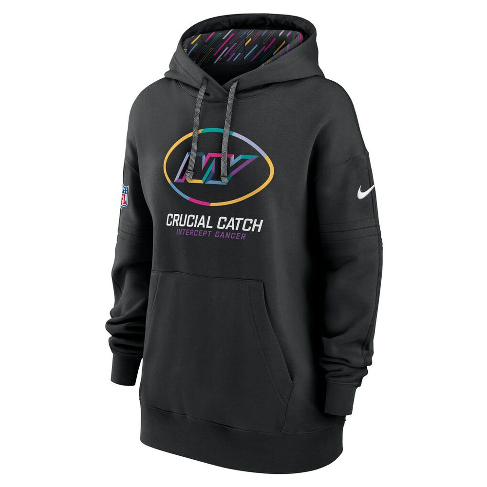 New York Jets Women's 2024 NFL Crucial Catch Club Pullover Hoodie Black | Nike for Sale