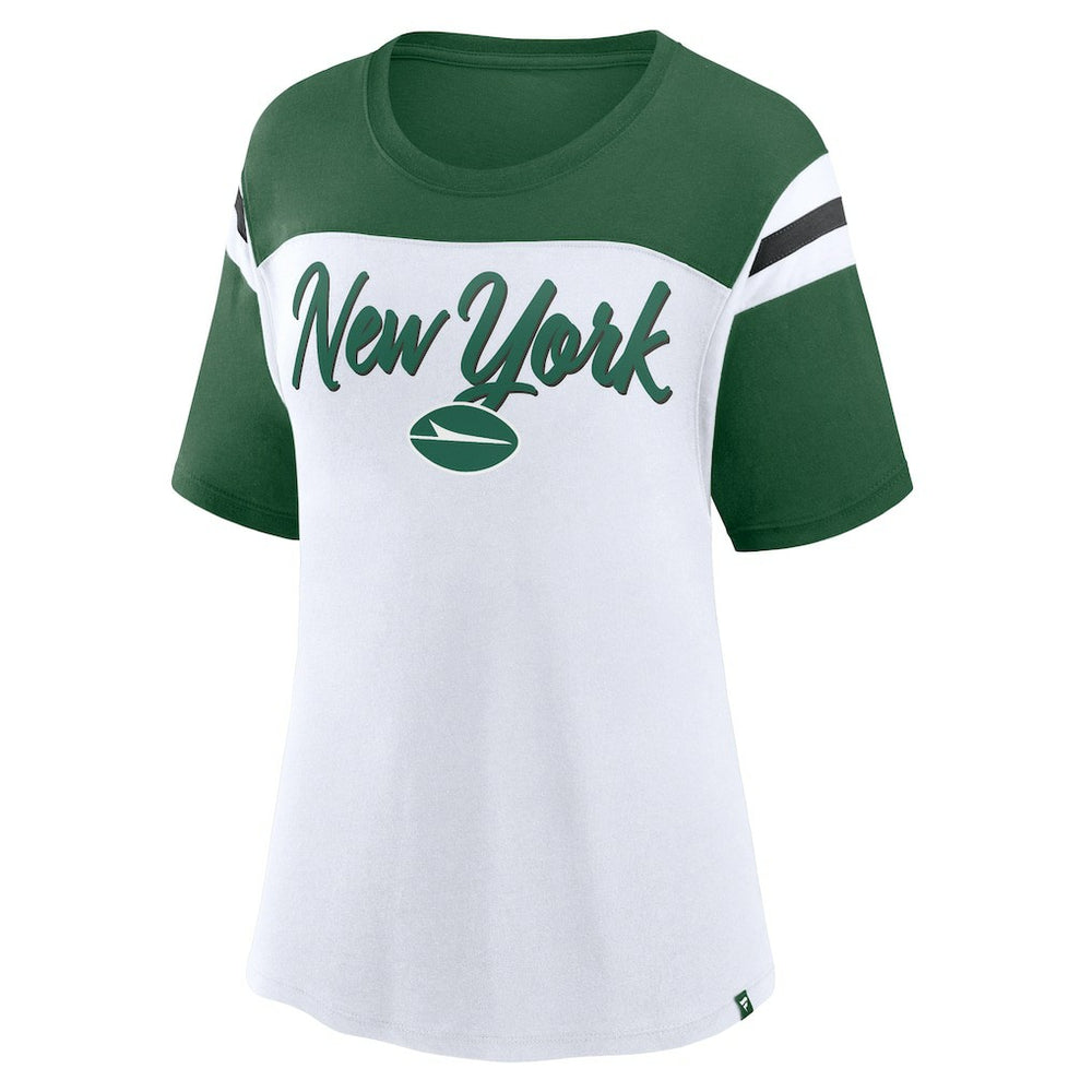 New York Jets Women's Cheer Chant Fashion Crop Top White/Green | Fanatics