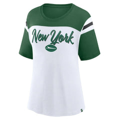 New York Jets Women's Cheer Chant Fashion Crop Top White/Green | Fanatics