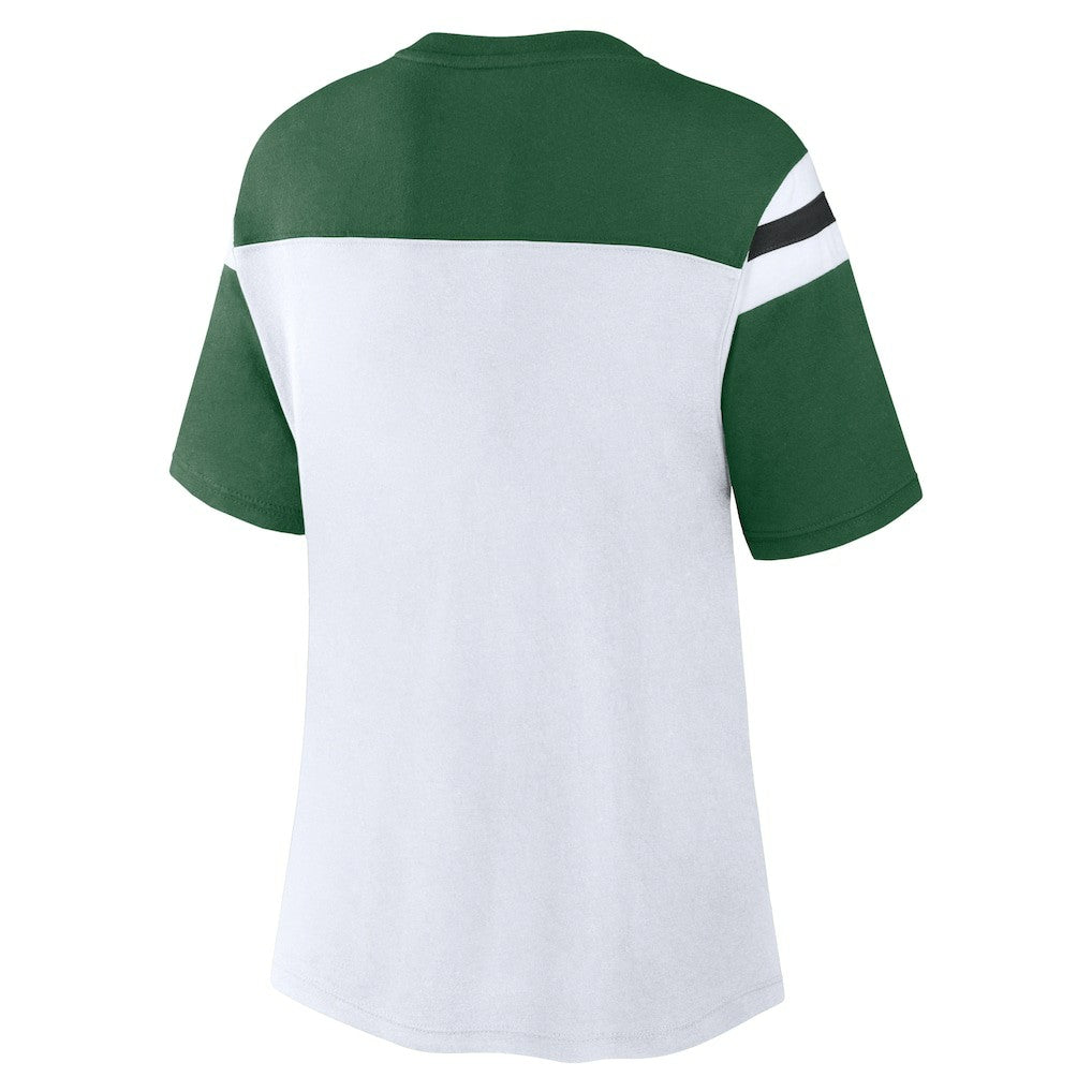 New York Jets Women's Cheer Chant Fashion Crop Top White/Green | Fanatics