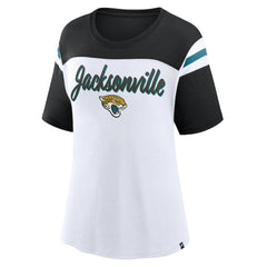 Jacksonville Jaguars Women's Cheer Chant Fashion Crop Top White/Black | Fanatics