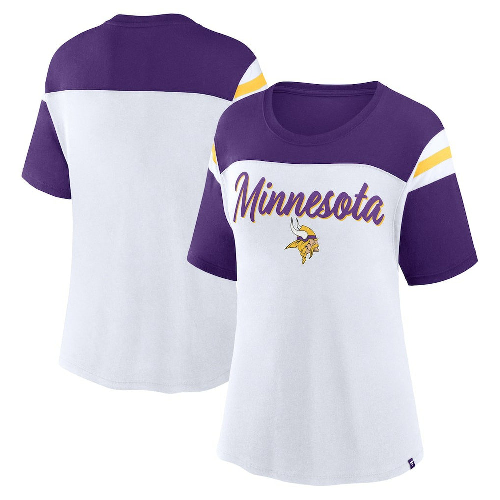 Minnesota Vikings Women's Cheer Chant Fashion Crop Top White/Purple | Fanatics