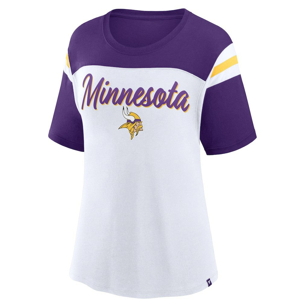 Minnesota Vikings Women's Cheer Chant Fashion Crop Top White/Purple | Fanatics