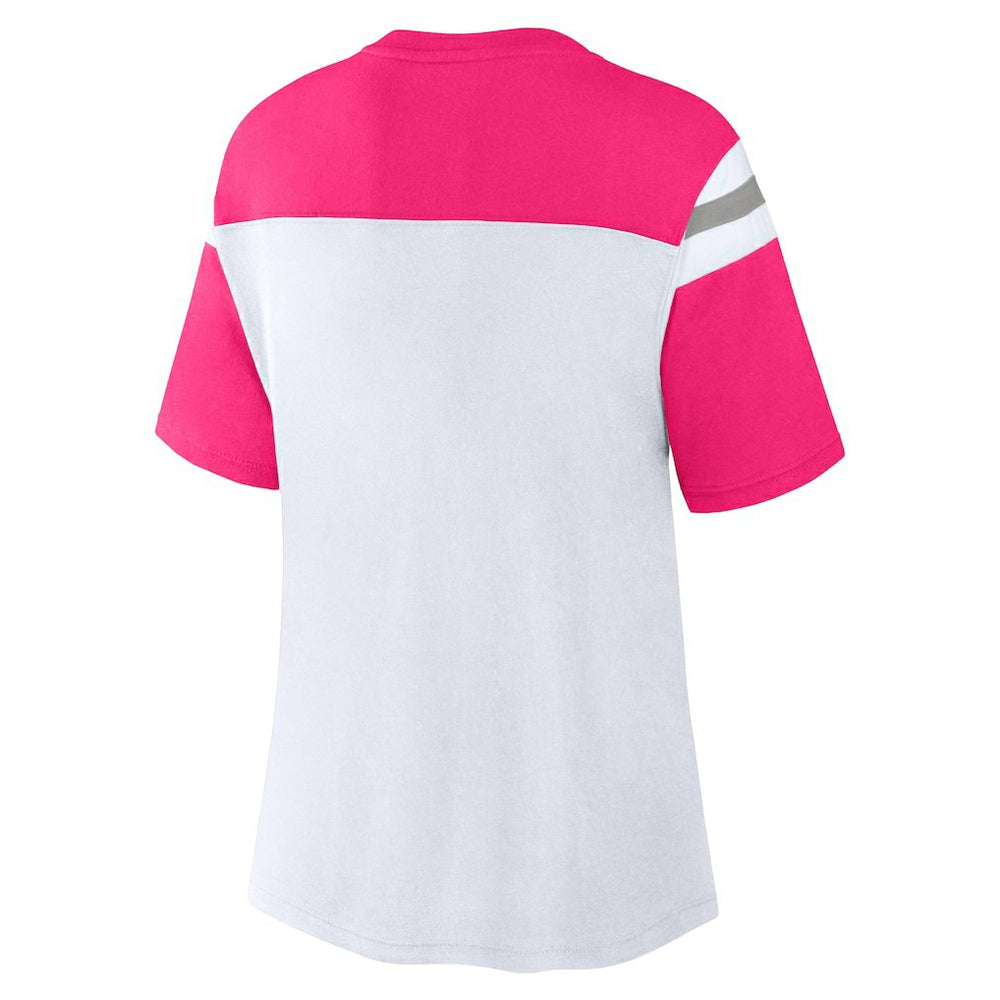 Dallas Cowboys Women's Cheer Chant Fashion Crop Top White/Pink | Fanatics