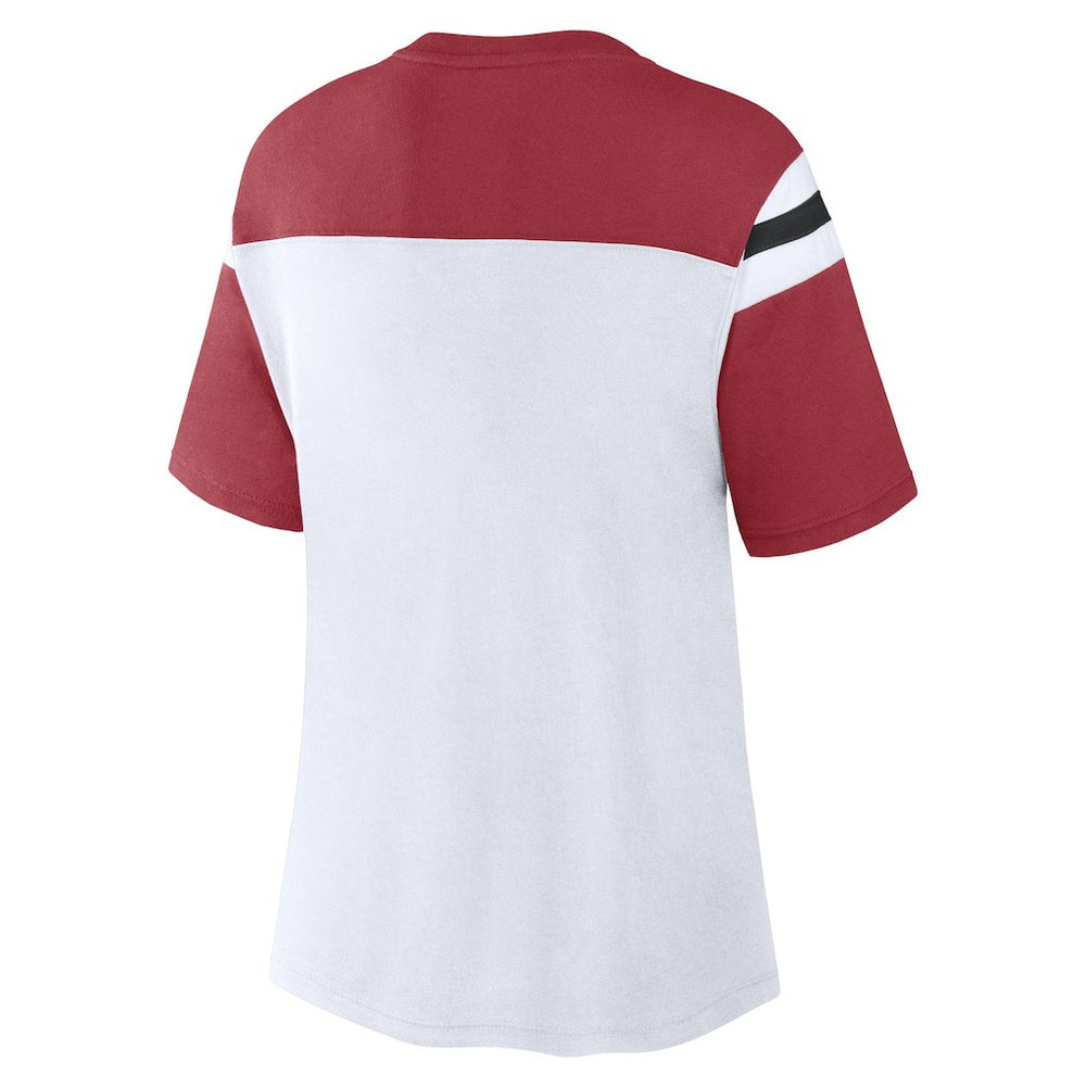 Arizona Cardinals Women's Cheer Chant Fashion Crop Top White/Cardinal | Fanatics