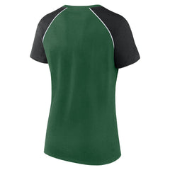 New York Jets Women's Glittered Primary Raglan T-Shirt Green/Black | Fanatics