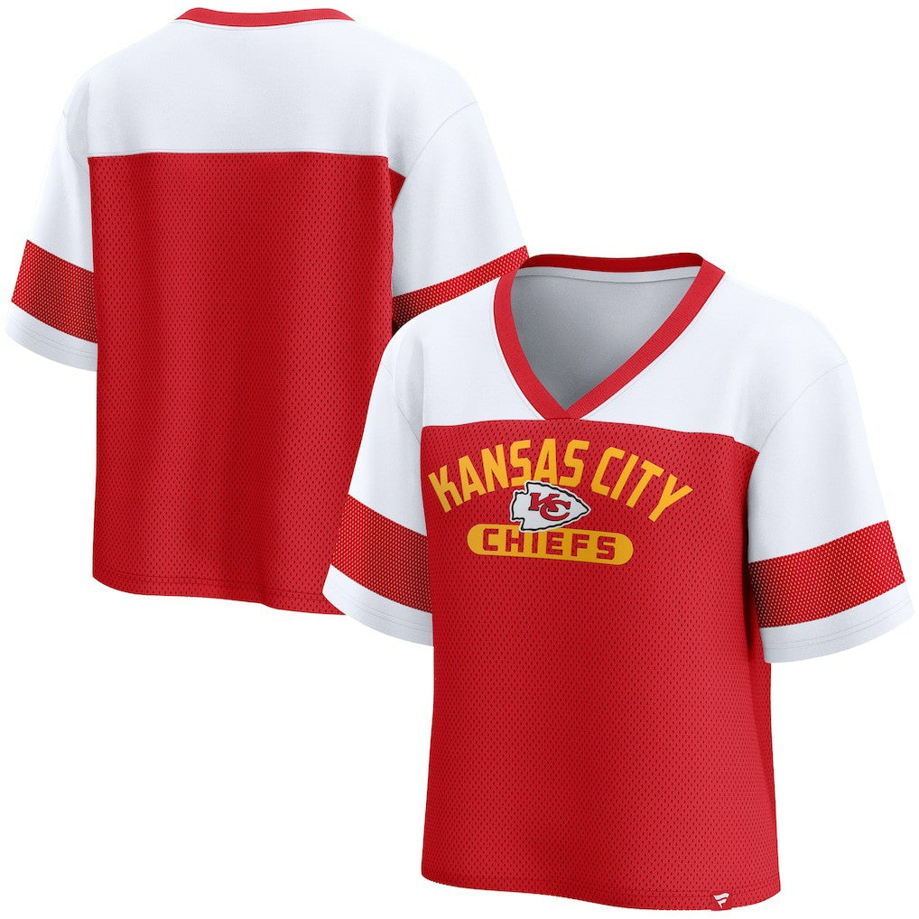 Kansas City Chiefs Women's Homeschool Jersey Poly V-Neck
Fashion Top Red/White | Fanatics