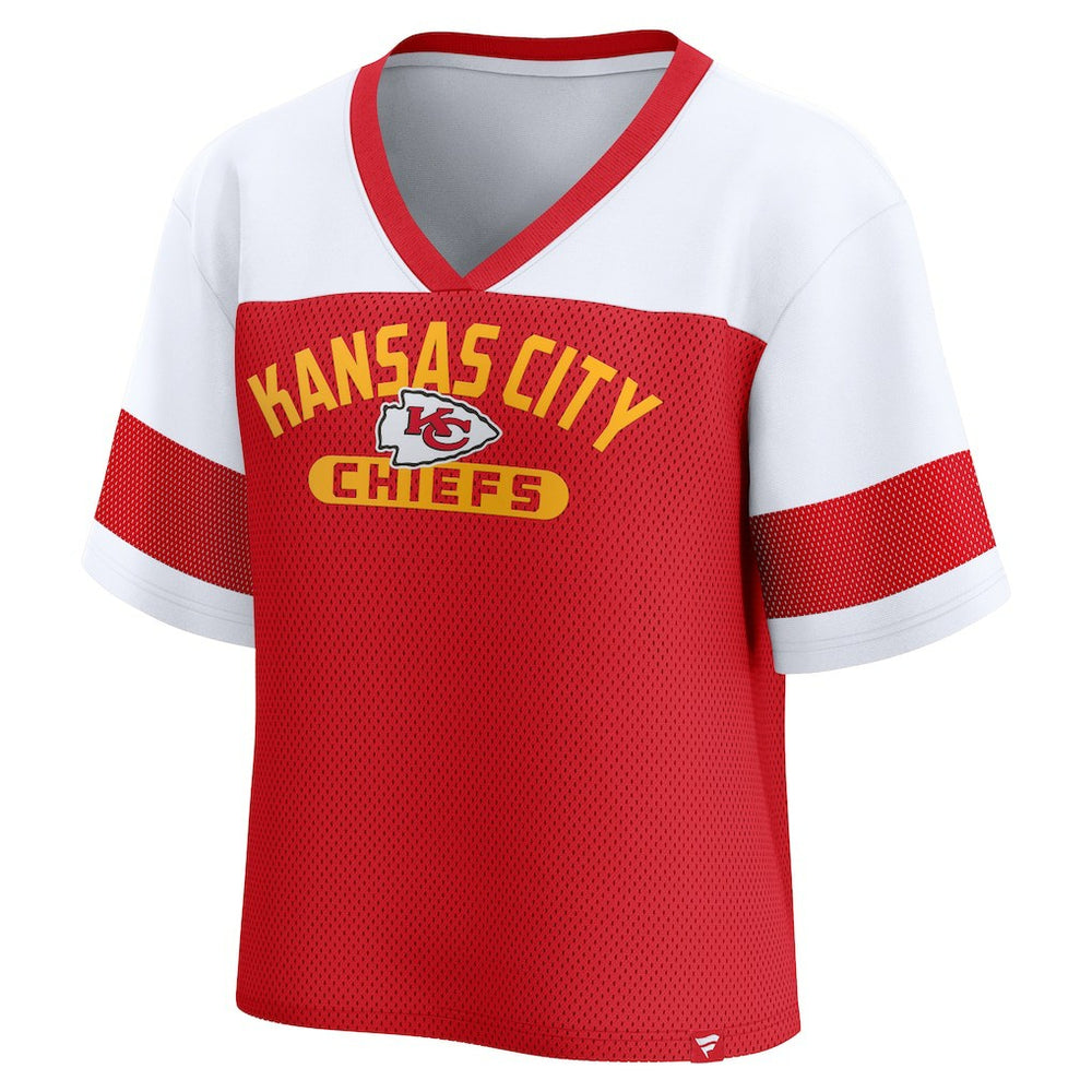 Kansas City Chiefs Women's Homeschool Jersey Poly V-Neck
Fashion Top Red/White | Fanatics