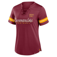 Washington Commanders Women's Play Script Lace-Up T-Shirt Burgundy | Fanatics