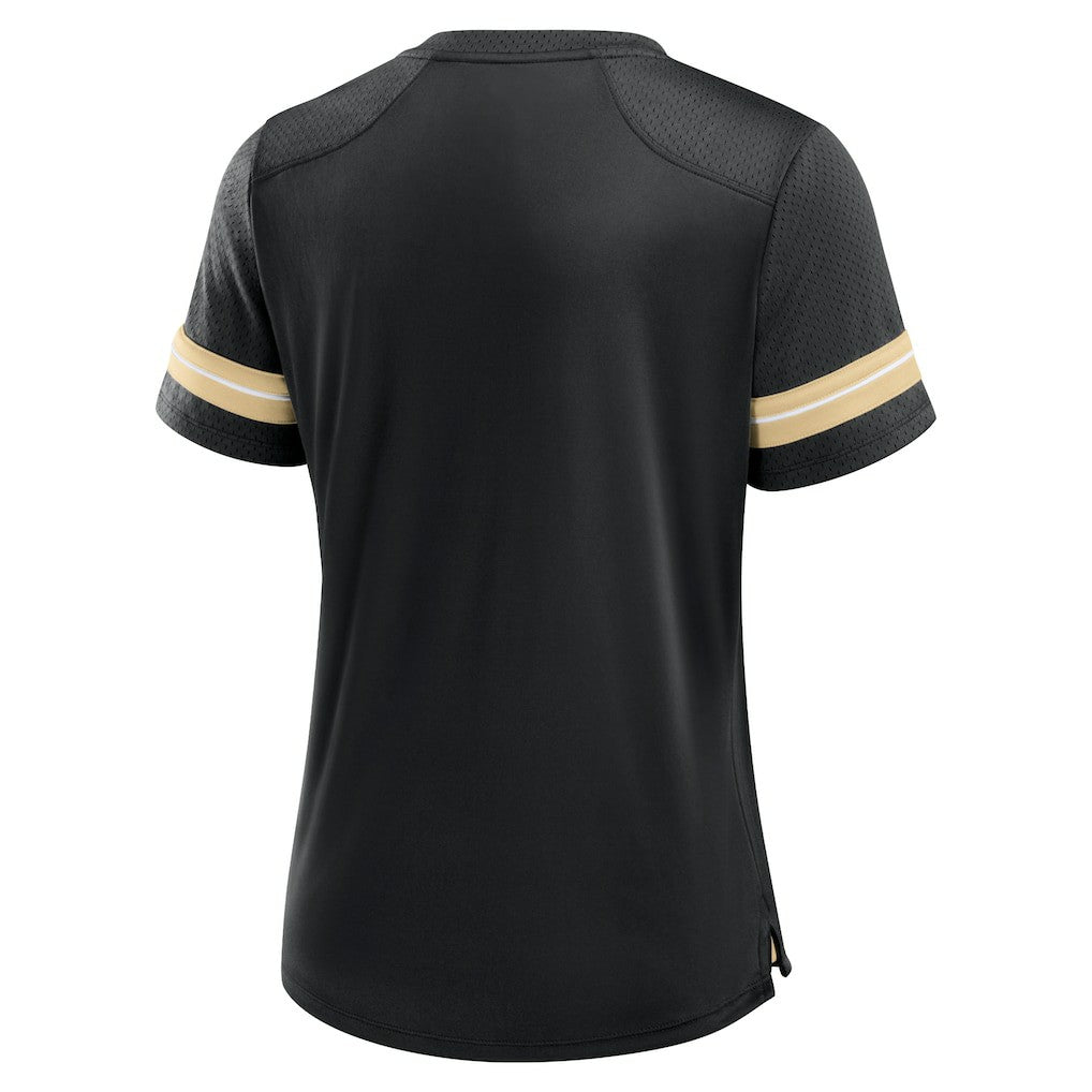 New Orleans Saints Women's Play Script Lace-Up T-Shirt Black | Fanatics