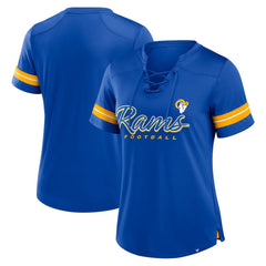 Los Angeles Rams Women's Play Script Lace-Up T-Shirt Royal | Fanatics