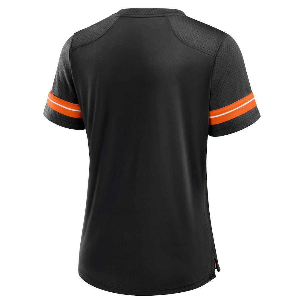 Cincinnati Bengals Women's Play Script Lace-Up T-Shirt Black | Fanatics