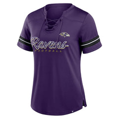 Baltimore Ravens Women's Play Script Lace-Up T-Shirt Purple | Fanatics