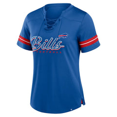 Buffalo Bills Women's Play Script Lace-Up T-Shirt Royal | Fanatics