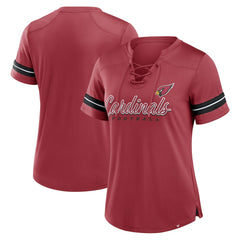 Arizona Cardinals Women's Play Script Lace-Up T-Shirt Cardinal | Fanatics