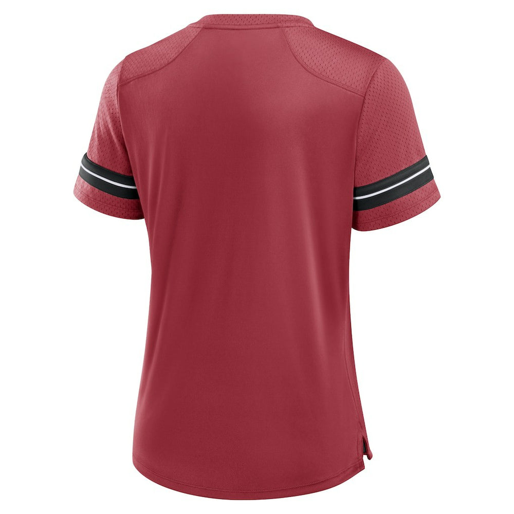 Arizona Cardinals Women's Play Script Lace-Up T-Shirt Cardinal | Fanatics