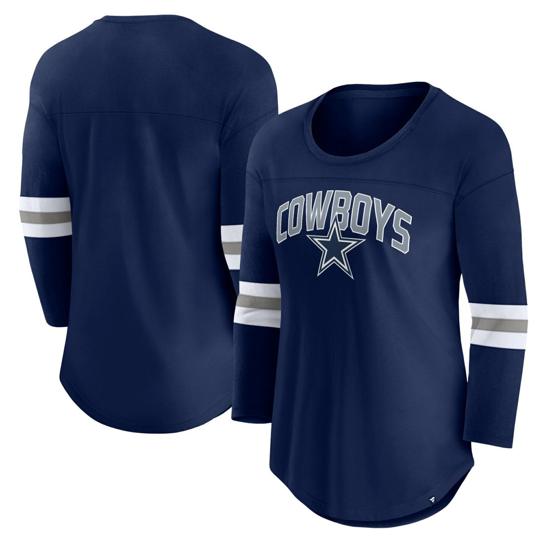 Dallas Cowboys Women's First Team Arch Logo 3/4 Sleeve T-Shirt Navy | Fanatics