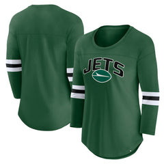 New York Jets Women's First Team Arch Logo 3/4 Sleeve T-Shirt Green | Fanatics