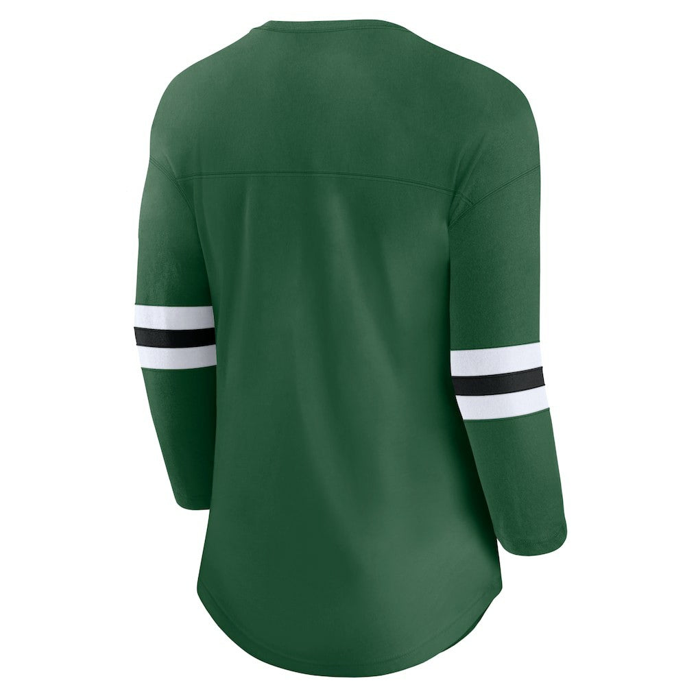New York Jets Women's First Team Arch Logo 3/4 Sleeve T-Shirt Green | Fanatics