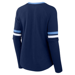 Tennessee Titans Women's Won and Done Lace-Up Long Sleeve Fashion Top Navy | Fanatics
